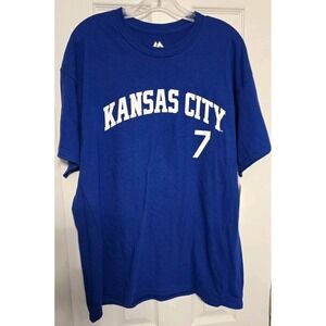 MLB Kansas City Royals Witt Jr. 7 Short Sleeve Shirt Mens XL Blue NWT Baseball